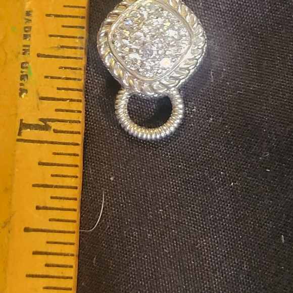 Judith Ripka Silver and Gold Textured Pendant - Picture 2 of 6